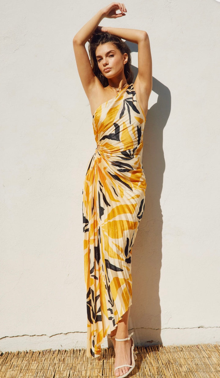 open lace back dress Mango/Black Pleated Maxi Dress – Casa Bella Gifts